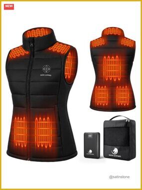 Heated Vest with 16000mAh Battery Pack 8 Heating Zones Nylon